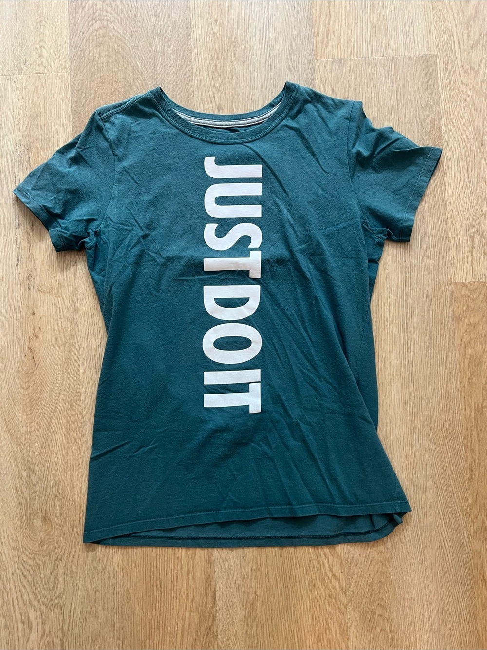 Nike Women’s Teal Vertical "Just Do It" Short Sleeve Tee